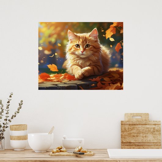 *~* Kitty Herbstlaube 5:4 Kitten Cat AP68 Poster (Küche)