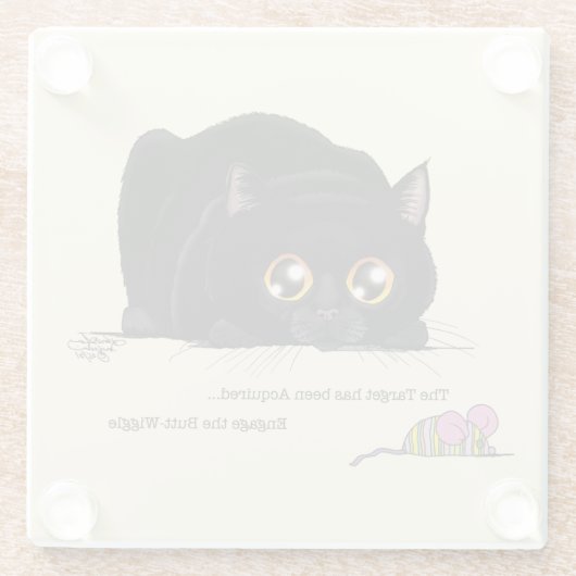 Kitty Hintern-Wiggle Glasuntersetzer (Rückseite)