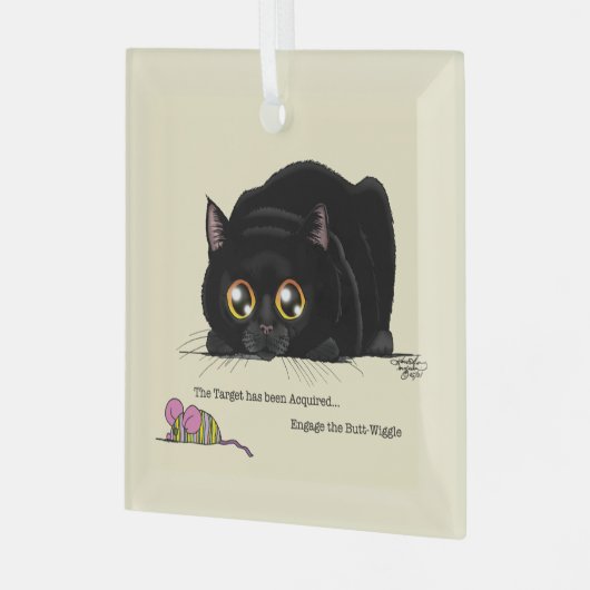 Kitty Hintern-Wiggle Ornament Aus Glas (Vorderseite links)