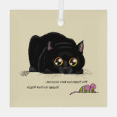 Kitty Hintern-Wiggle Ornament Aus Glas (Rückseite)