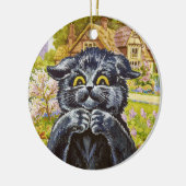 Kitty & House Hintergrund von Louis Wain ・ Ornamen Keramik Ornament (Links)