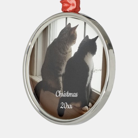 Kitty im Fenster Ornament Aus Metall (Links)
