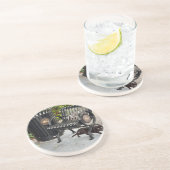 Kitty im Park Getränkeuntersetzer (Seite)