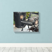 Kitty im Park Leinwanddruck (Insitu (Holzboden))