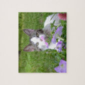 Kitty im Petunias-Puzzle Puzzle (Vertikal)
