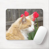 Kitty im Tulips Mouse-Pad Mousepad (Mit Mouse)