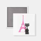 Kitty im Urlaub in Paris Magnet (Vorderseite/Rückseite)