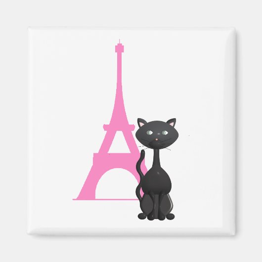Kitty im Urlaub in Paris Magnet (Vorne)