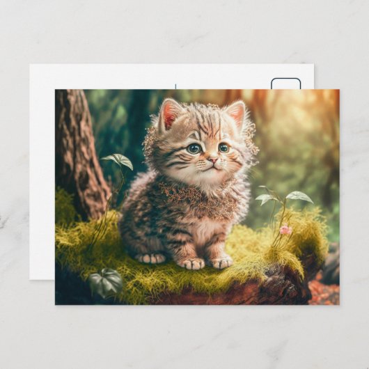 Kitty im Wald Postkarte (Vorne/Hinten)