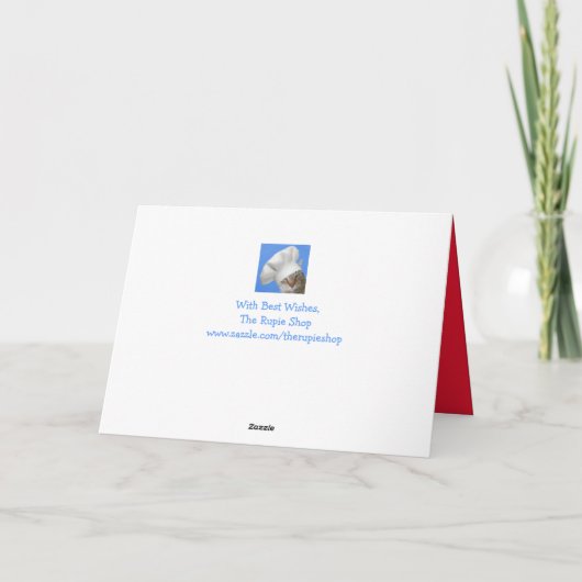 Kitty im Weihnachtsbaum Feiertagskarte (Rückseite)