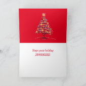 Kitty im Weihnachtsbaum Feiertagskarte (Innenseite)