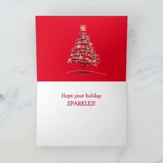 Kitty im Weihnachtsbaum Feiertagskarte (Innenseite)