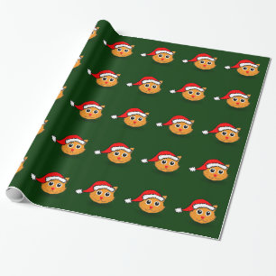 Kitty im Weihnachtsmannmütze-Verpackungs-Papier Geschenkpapier