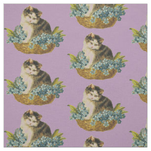 Kitty in Basket Stoff