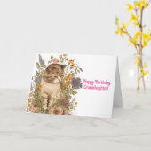 KITTY IN BLUME GRANDDAUGHTER BIRTHDAY CARD KARTE (Gelbe Blume)