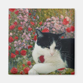 Kitty in Blume Magnet (Vorne)