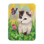 Kitty in Clover Patch Magnet (Vertikal)