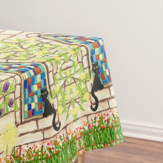 Kitty in einem Fenster Tischdecke (Beispiel)