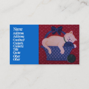 Kitty in einem Korb-Geschäft/einer Visitenkarte