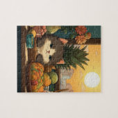 Kitty in einem Korb im Sun-Puzzle Puzzle (Horizontal)
