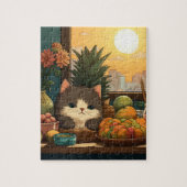 Kitty in einem Korb im Sun-Puzzle Puzzle (Vertikal)