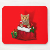 Kitty in einer Weihnachtstasche Mousepad (Vorne)