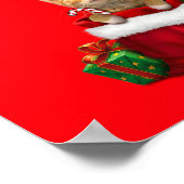 Kitty in einer Weihnachtstasche Poster (Ecke)