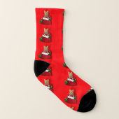 Kitty in einer Weihnachtstasche Socken (Rechts - Außen)