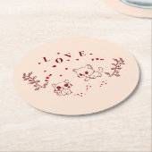 Kitty in Liebe Runder Pappuntersetzer (Angewinkelt)