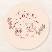 Kitty in Liebe Runder Pappuntersetzer (Vorderseite)