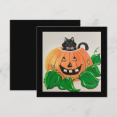 Kitty in Pumpkin Classic Einladung (Vorne/Hinten)