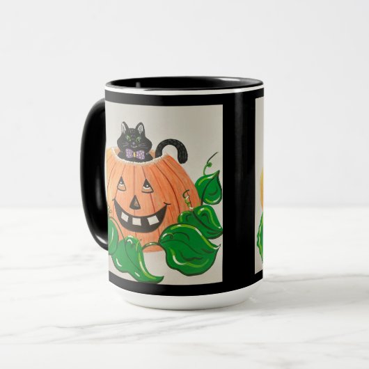 Kitty in Pumpkin Tasse (Vorderseite Links)