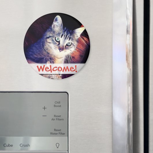 Kitty in the Rafters Nah-up Fotograf Magnet (In Situ (Kühlschrank))