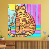 Kitty in the Sunshine Abstrakt Painting Leinwanddruck (Insitu (Wohnzimmer))