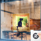 Kitty in the Window Fensteraufkleber (Café-Fenster)