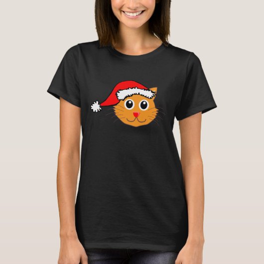 Kitty in Weihnachtsmannmütze Shirt (Vorderseite)