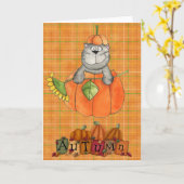 Kitty Inside Pumpkin Grußkarte Karte (Gelbe Blume)