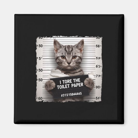 Kitty Jail Foto ich zerrissen die Toilettenpapier  Magnet (Vorne)