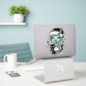 Kitty Jenseits Aufkleber (Laptop auf Schreibtisch)