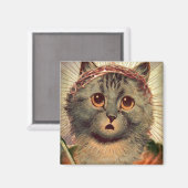 Kitty Jesus mit Krone von Thorns Magnet (Vorderseite/Rückseite)