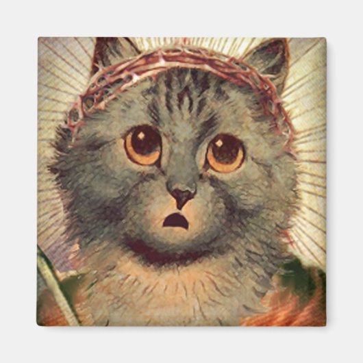 Kitty Jesus mit Krone von Thorns Magnet (Vorne)