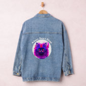Kitty Kaleidoskop: Vibrant Cat Portrait Jeansjacke (Hangar)