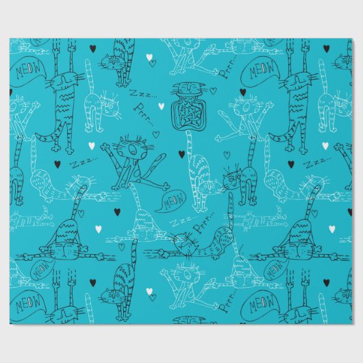Kitty Kat Antics Geschenkpapier (Flach)