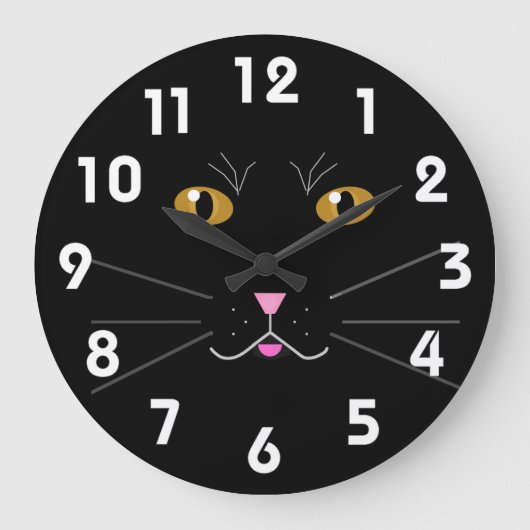 Kitty Kat Clock Große Wanduhr (Vorderseite)
