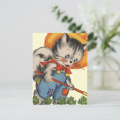 Kitty Kat Gärtner Postkarte (Stehend Vorderseite)