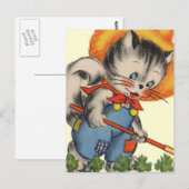 Kitty Kat Gärtner Postkarte (Vorne/Hinten)