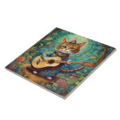 Kitty Kat Gitarre spielen Fliese (Seite)