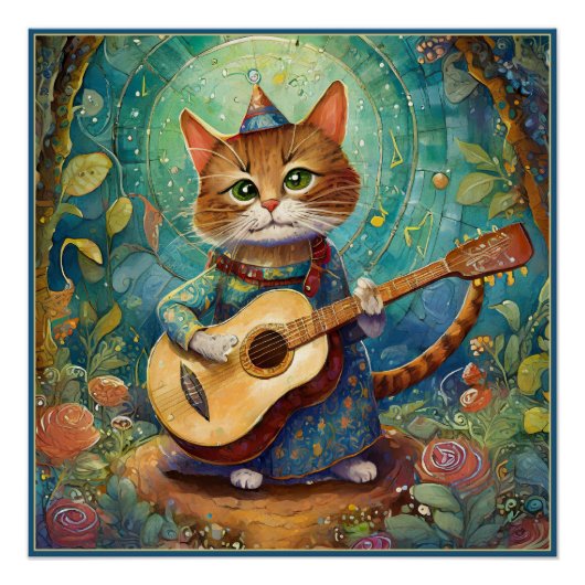 Kitty Kat Gitarre spielen Poster (Vorderseite)