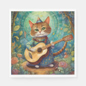 Kitty Kat Gitarre spielen Serviette (Vorderseite)