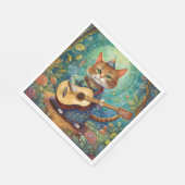 Kitty Kat Gitarre spielen Serviette (Ecke)